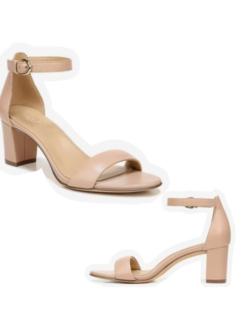 Naturalizer Dress Sandals Tan Low Block Heels  Size 10